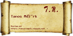 Tanos Márk névjegykártya